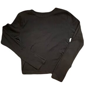 PINK Victoria’s Secret Black Long Sleeve Crewneck Tee – Size Large